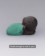 Cast Iron Resting Baby Jizo Statue, Made in Japan