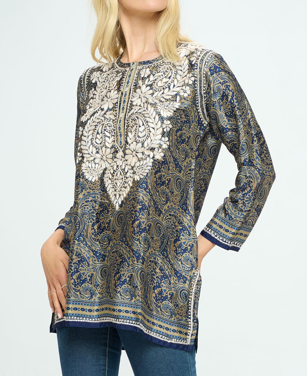 Embroidered Midnight Desert Tunic