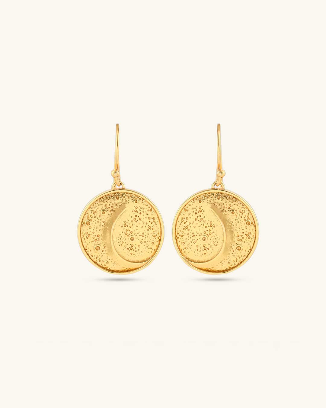 Textured Crescent Moon Earrings