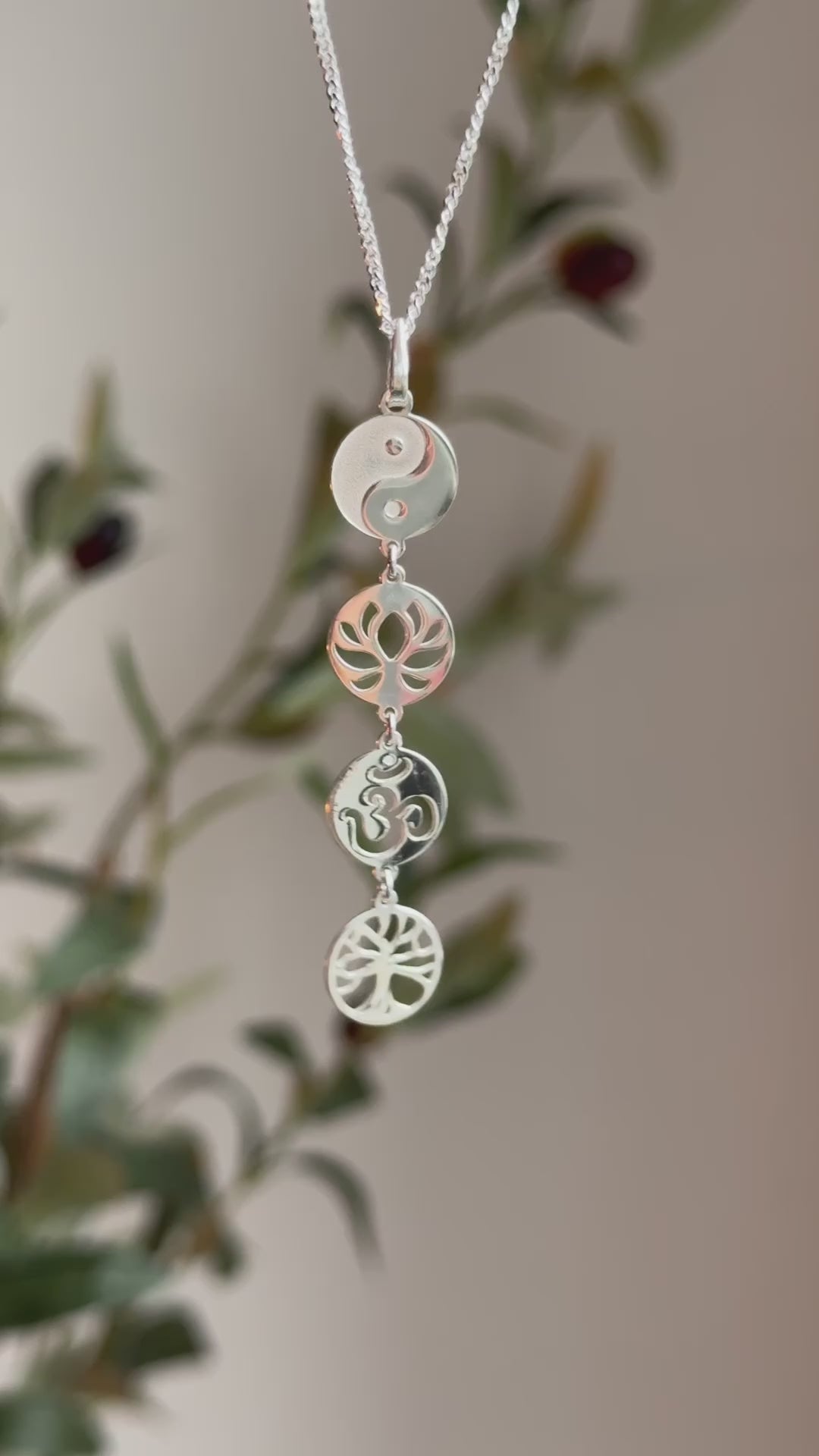 Lotus, Yin Yang, Tree of Life, Om Pendant in Sterling Silver