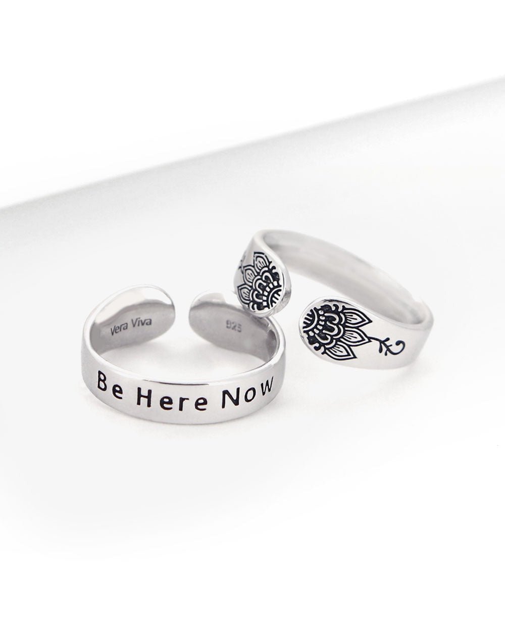 Be Here Now Silver Ring