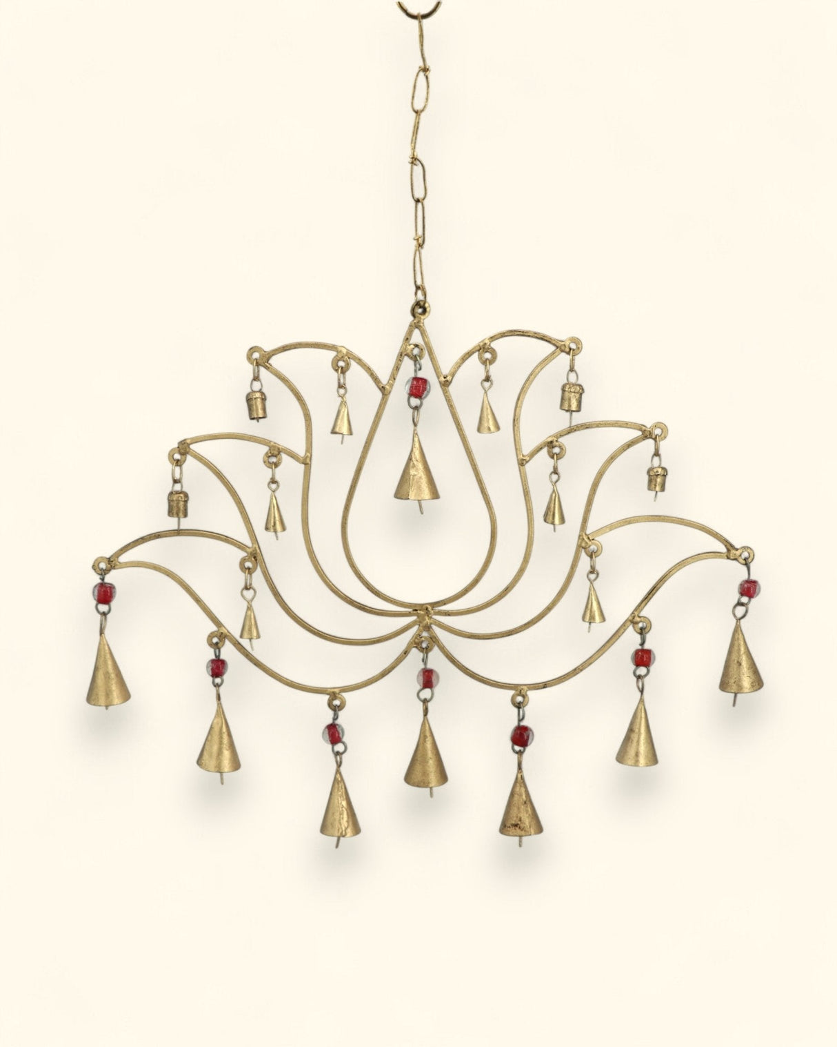 Beaded Lotus Bell Hanging
