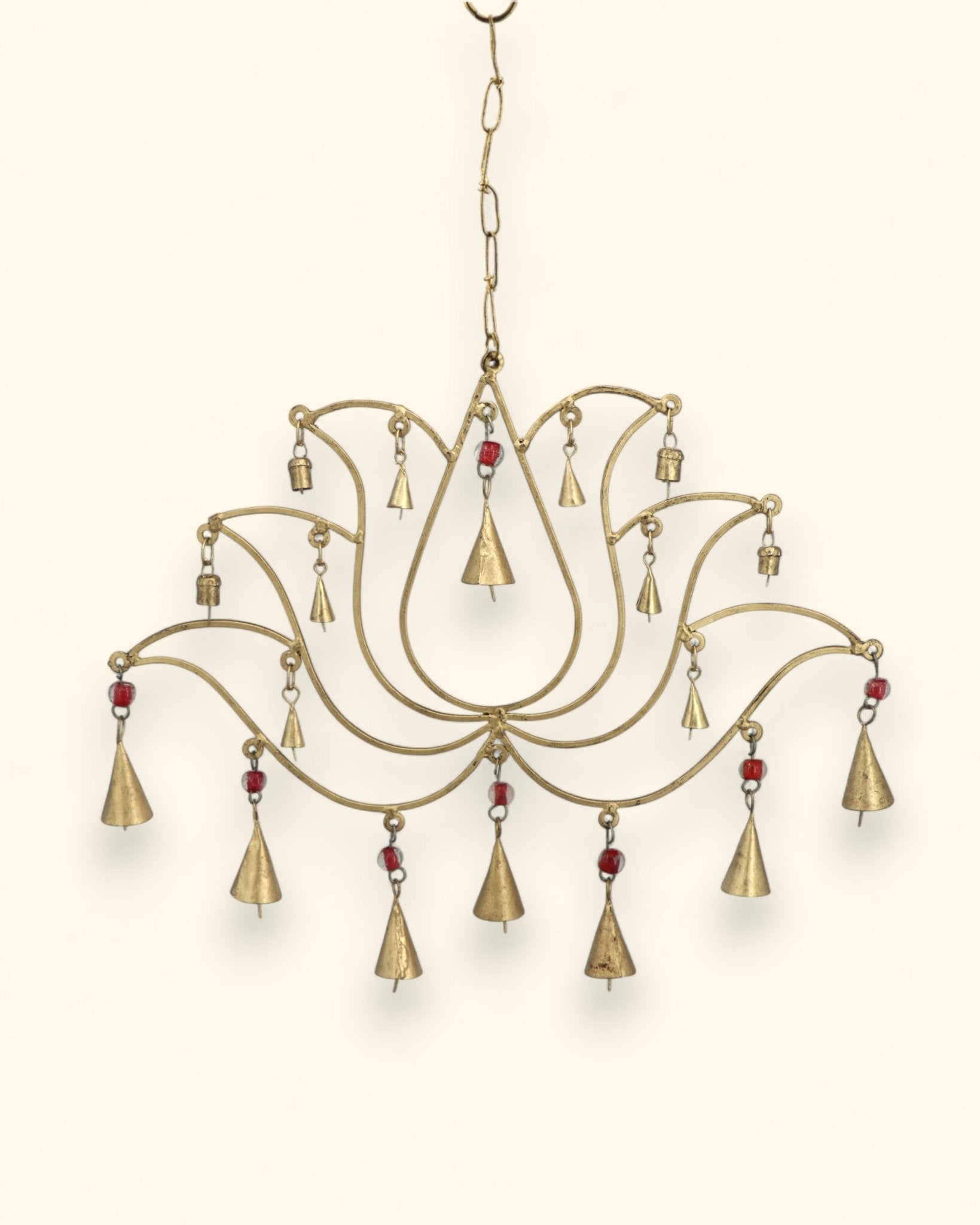 Beaded Lotus Bell Hanging