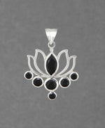 Black Onyx Lotus Pendant