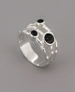 Black Onyx Triple Ring