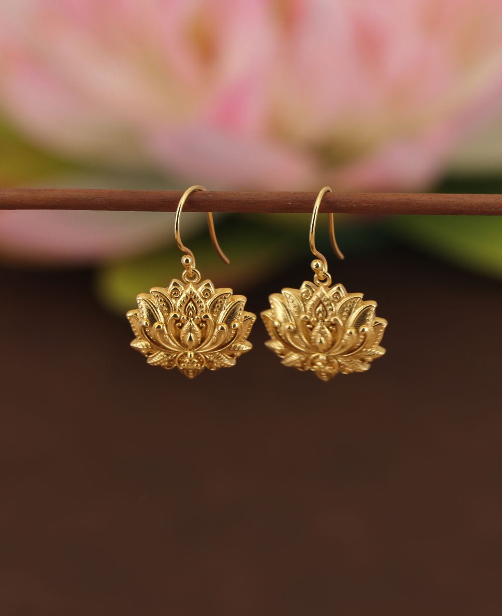 Blooming Lotus Drop Earrings