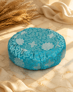 Turquoise Blue Brocade Zafu