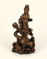Bronze Kuan Yin Dragon Statue