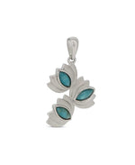 Turquoise Triple Lotus Pendant