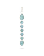 Larimar Seven Stones Silver Pendant