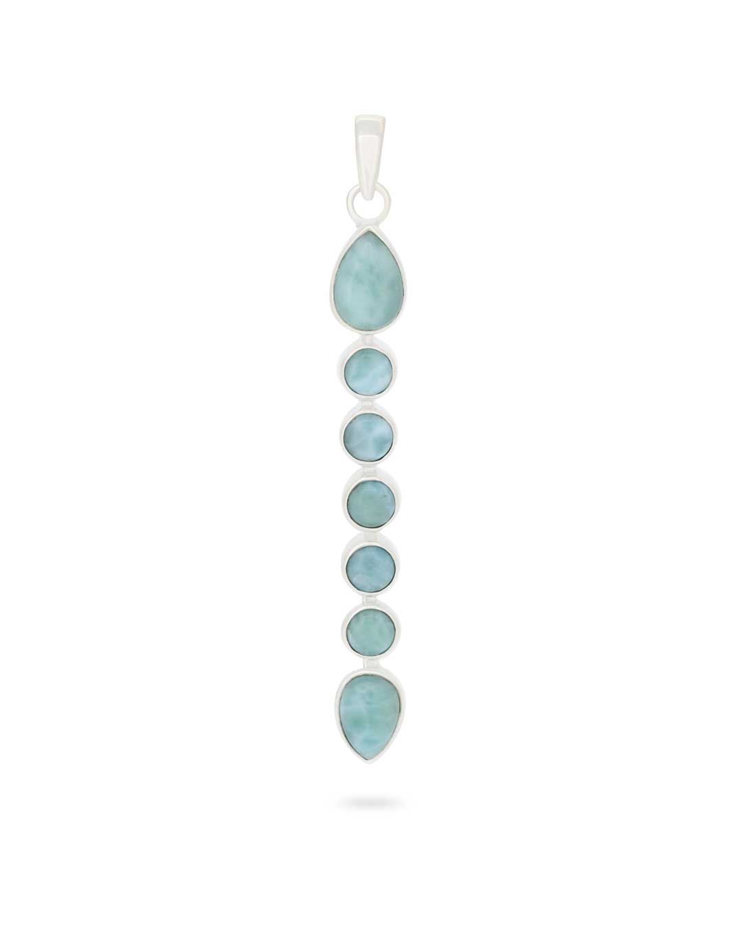 Larimar Seven Stones Silver Pendant