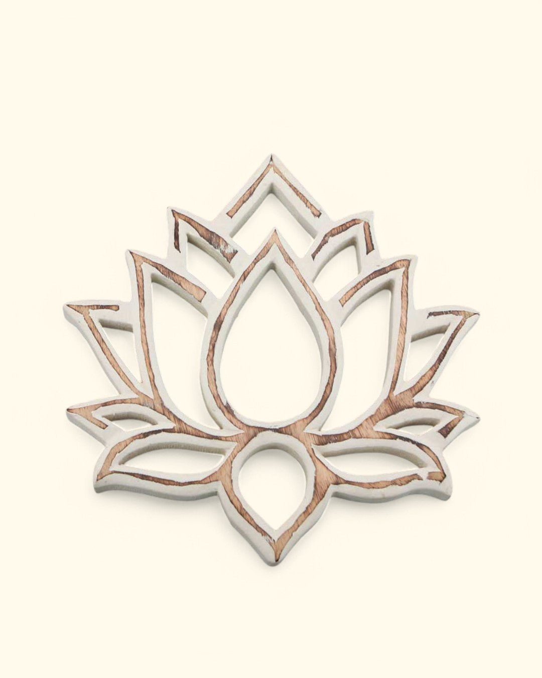 Carved Lotus Wood Trivet