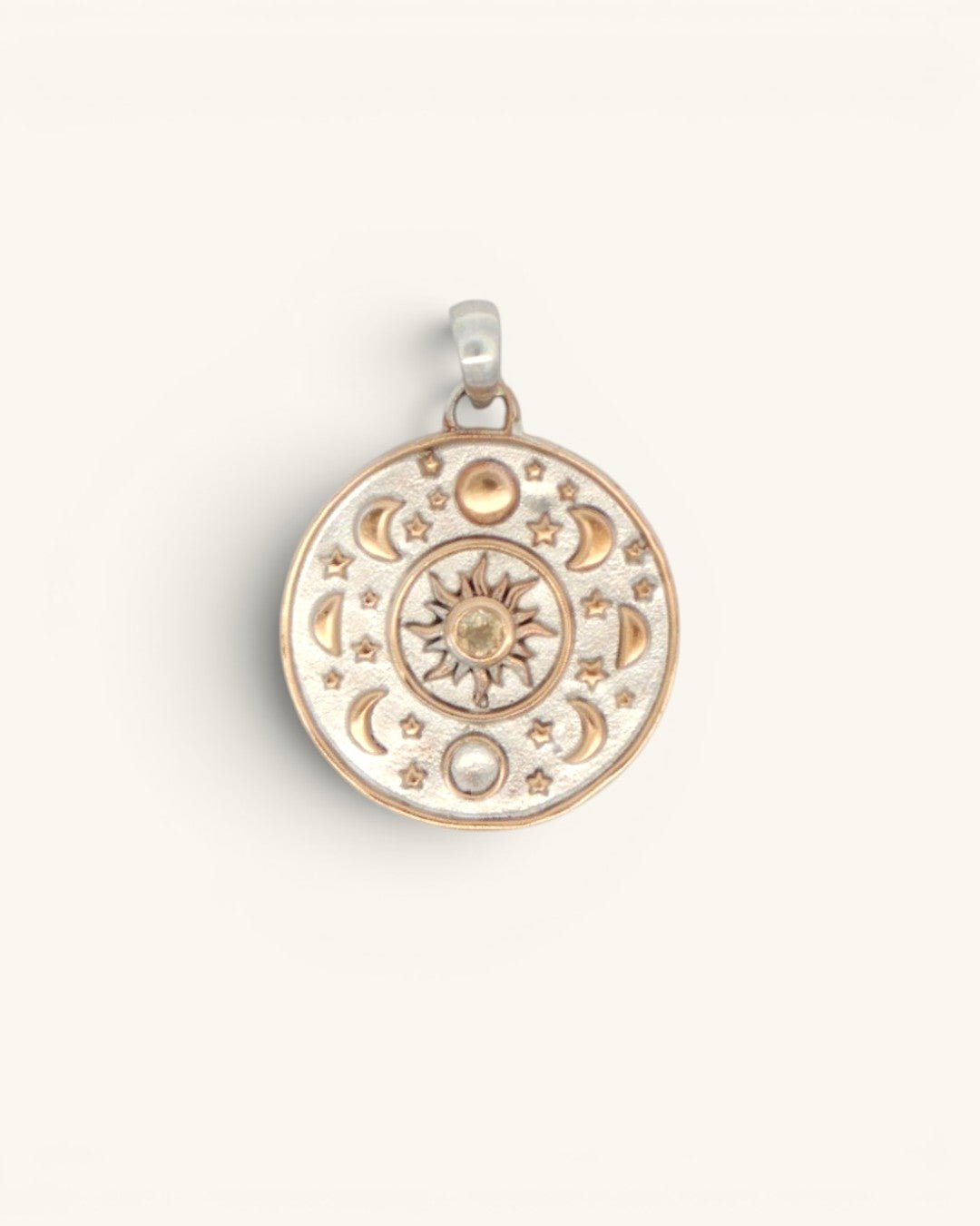 Celestial Sun Moon Citrine Pendant