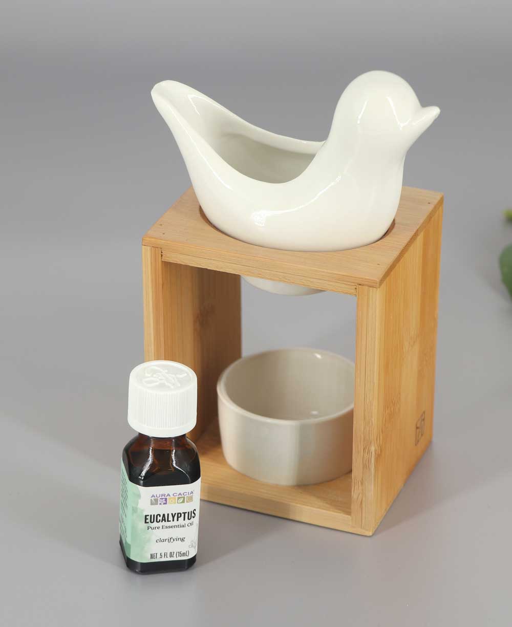 Ceramic Bamboo Oil Burner Set