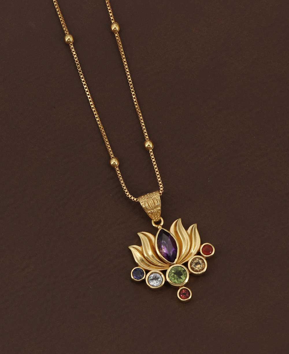 Chakra Gemstone Gold Necklace