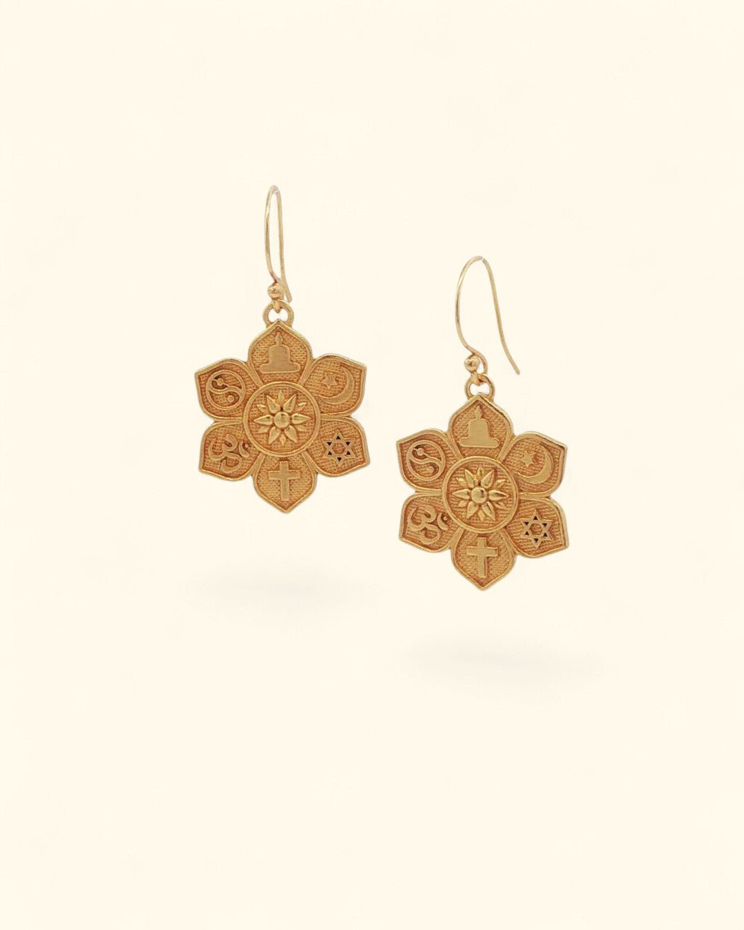 Coexist Lotus Gold Earrings