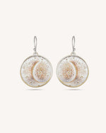 Crescent Moon Textured Silver Earrings