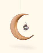 Crystal Wood Moon Suncatcher