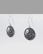 Sterling Silver Full Moon Wave Earrings – Ocean-Inspired Jewelry