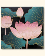 Pink Lotus Wooden Wall Art