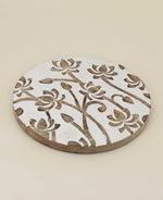 Carved Lotus Wood Trivet