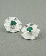 Gemstone Lotus Pad Earrings