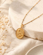 Gold Plated Moon Waves Necklace