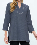 Grey Kantha Stitch Tunic
