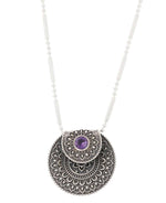 Amethyst Sterling Silver Mandala Necklace