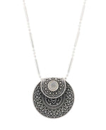 Moonstone Sterling Silver Mandala Necklace