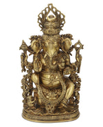 Intricate Brass Ganesh Statue