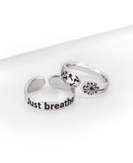 Just Breathe Mantra Ring