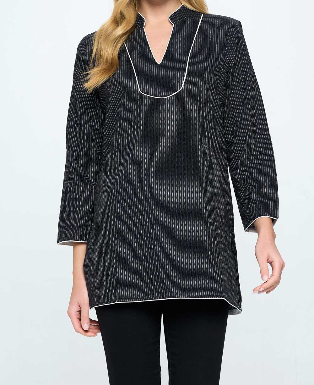 Kantha Black Cotton Tunic