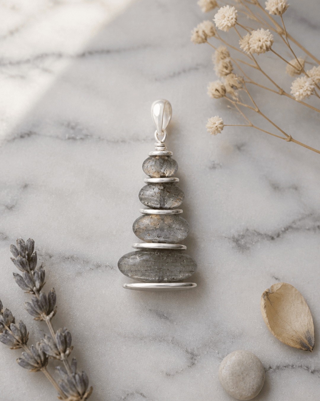 Labradorite Zen Cairn Pendant