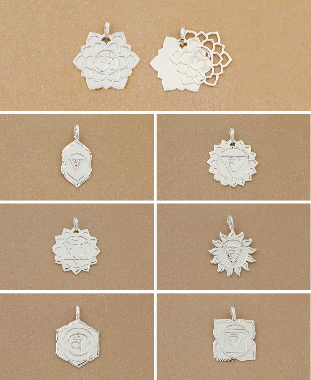 Layered Chakra Sterling Pendants