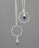Lotus Gemstone Drop Necklace