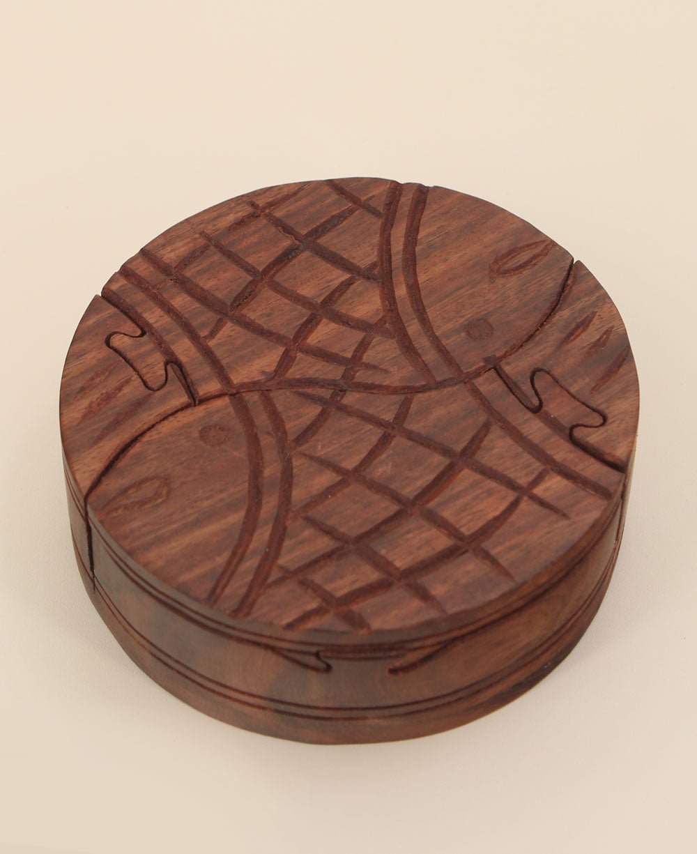Lucky Fish Rosewood Puzzle Box