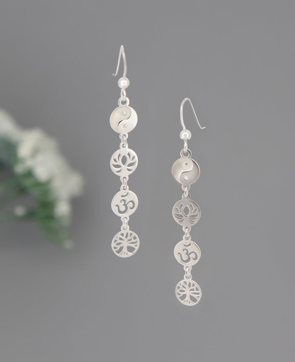 Sterling Silver Symbol Link Earrings