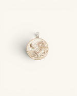 Lotus Pendant Engraved Mantra Silver