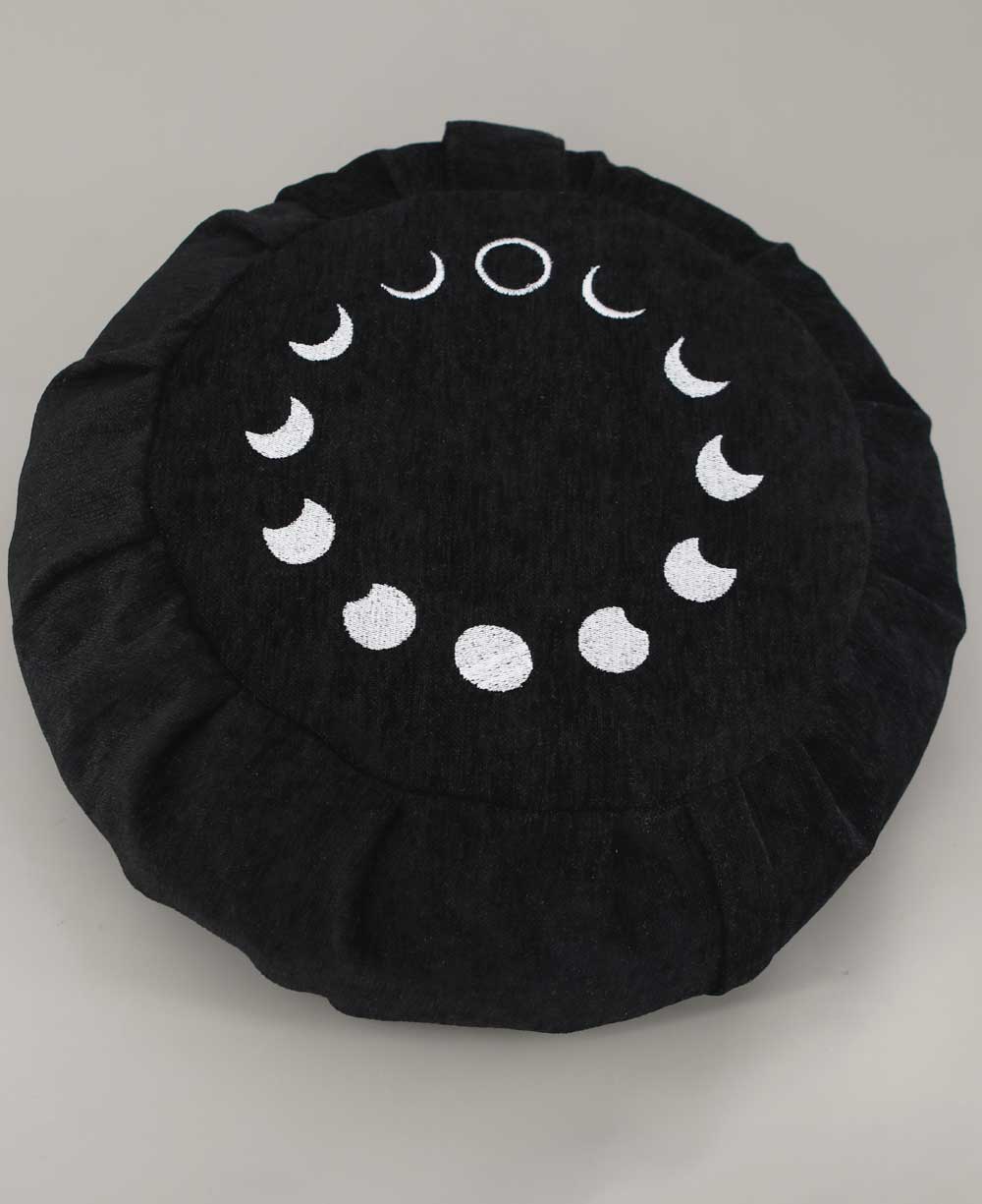 Moon Phase Black Zafu Cushion