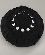 Moon Phase Black Zafu Cushion