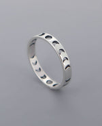 Moon Phase Silver Band Ring