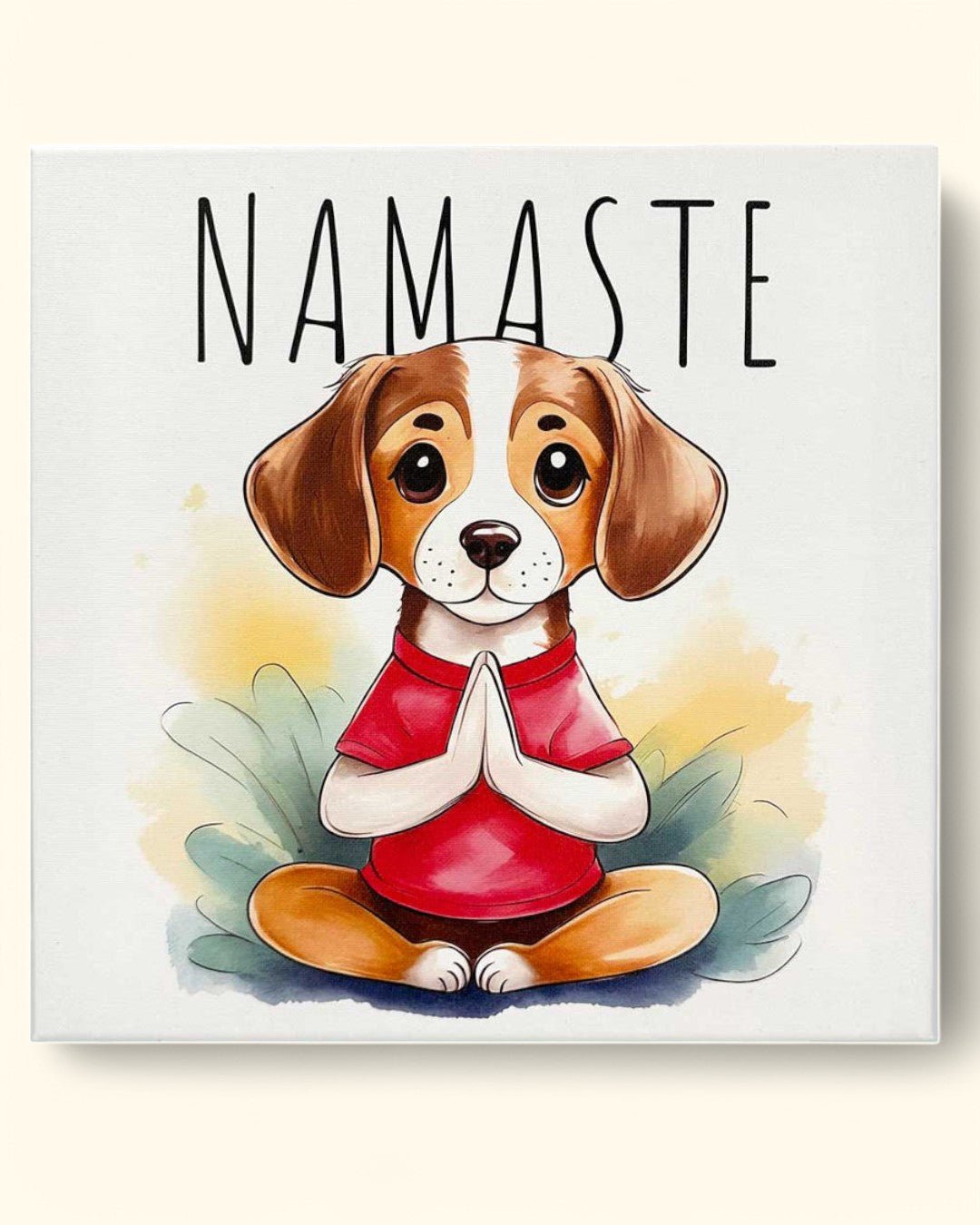 Namaste Meditating Dog Canvas