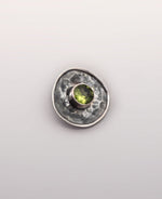 Oxidized Silver Peridot Circle Pendant