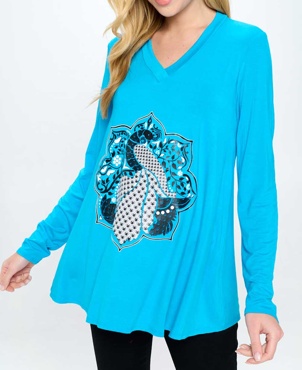 Peacock Lotus Mandala Tee