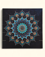 Peacock Mandala Jewel Wood Panel