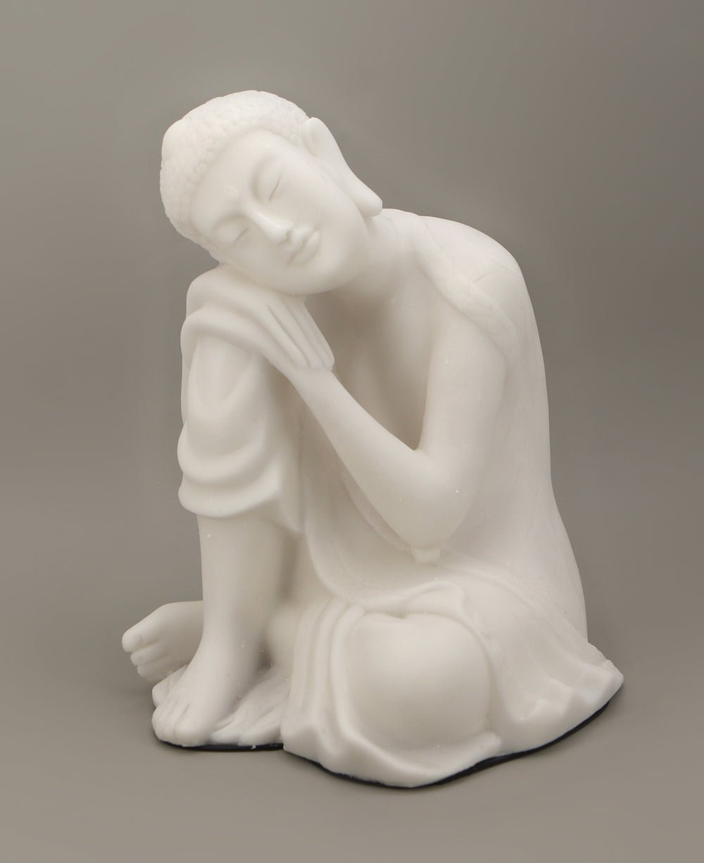 Pearl White Resting Buddha Statue