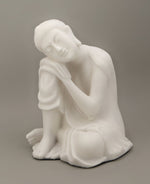 Pearl White Resting Buddha Statue