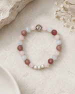Rose Quartz Rhodochrosite Lotus Bracelet