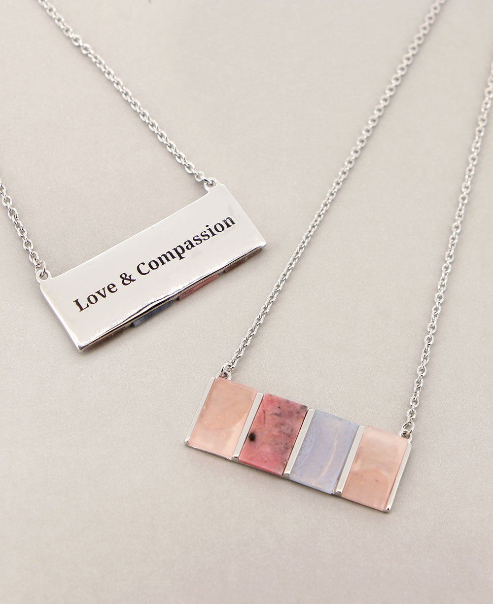 Rose Quartz Rhodonite Agate Necklace